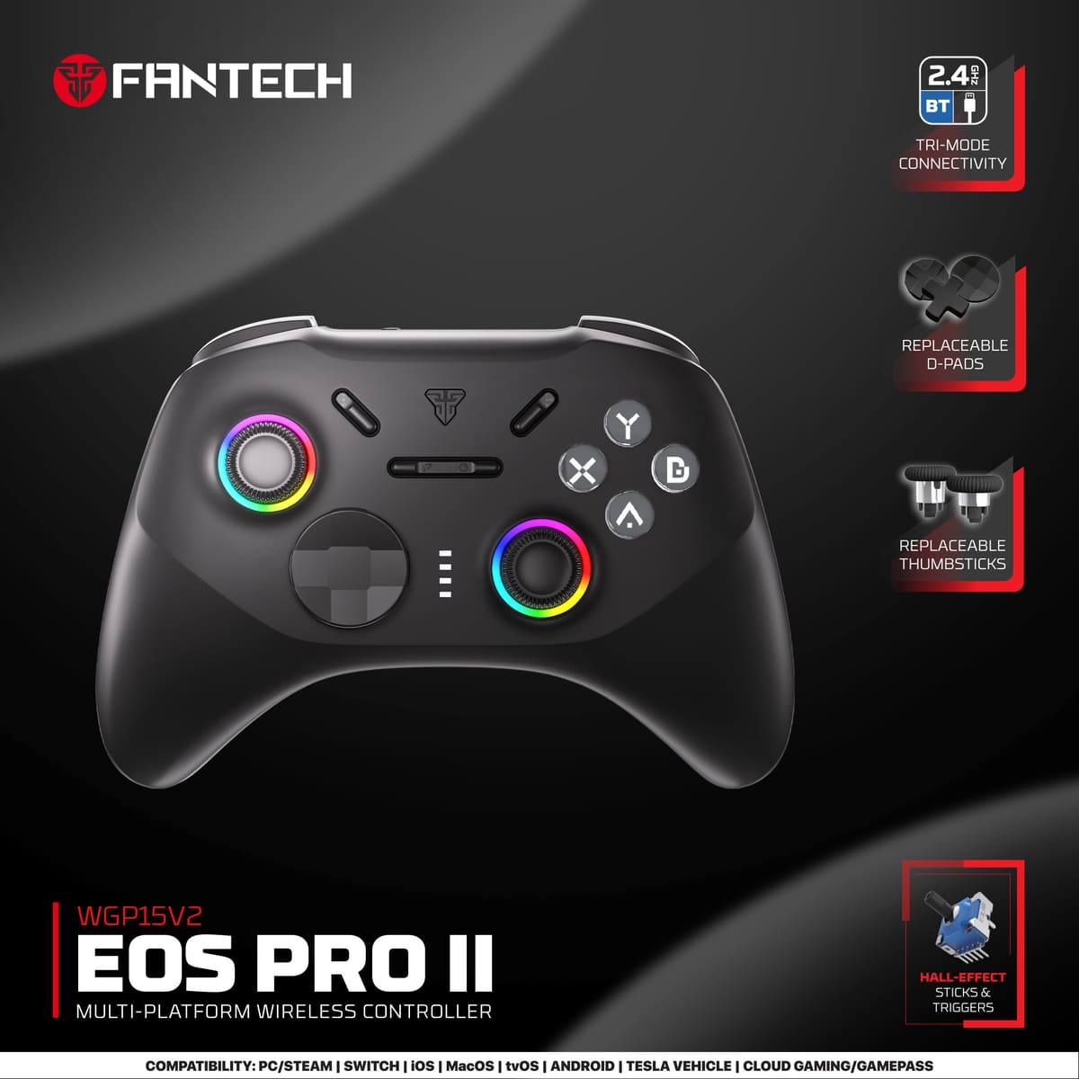 Control inalámbrico Fantech WGP15V2 EOS PRO II Black